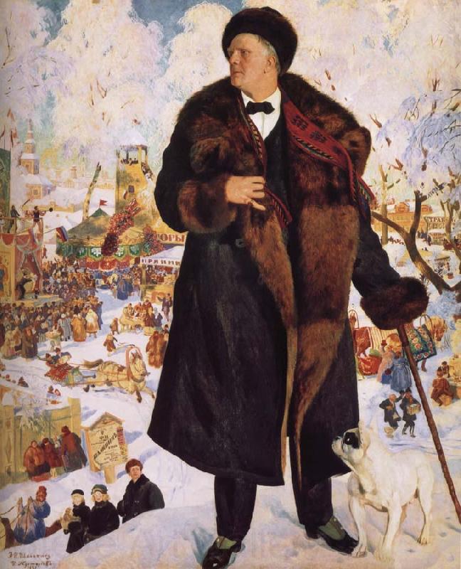 Boris Kustodiev Portrait of Fyodor Chaliapin Norge oil painting art